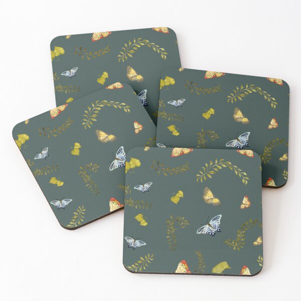 Item preview, Nature liana butterfly leaf pattern a watercolor green designed and sold by Yana Mustafina | Boho Soulful Designs.
