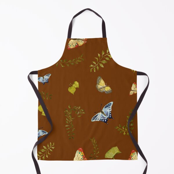 Item preview, Nature liana butterfly leaf pattern a watercolor brown designed and sold by Yana Mustafina | Boho Soulful Designs.