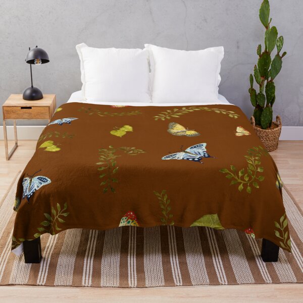 Artikelvorschau, Nature liana butterfly leaf pattern a watercolor brown entworfen und verkauft von Yana Mustafina | Boho Soulful Designs.
