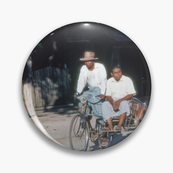Item preview, 1970s - Scene of General Life in Bagan with a man riding a cycle rickshaw, Myanmar, Burma designed and sold by thatwaslife.