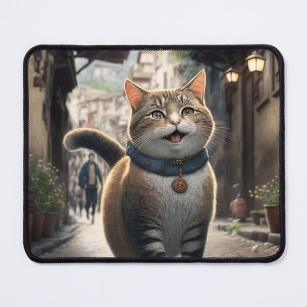 Item preview, Happy cat walking on the street designed and sold by KoolArtDistrict.