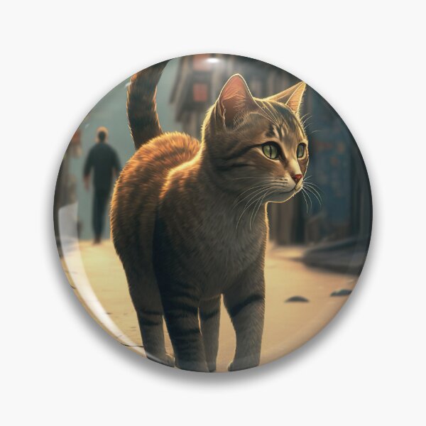 Item preview, cute cat walking on the street staring off to the distance designed and sold by KoolArtDistrict.