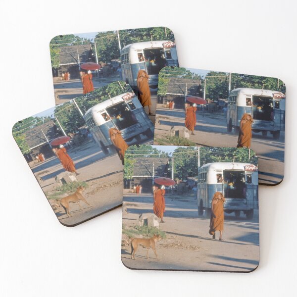Item preview, 1970s - Scene of General Life in Bagan with holy men and a bus, Myanmar, Burma designed and sold by thatwaslife.
