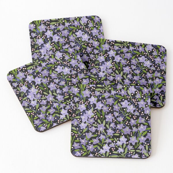 Artikelvorschau, Blue Flower Field with Spirals and Dots Half-Drop Repeat 5748 entworfen und verkauft von Art in My Loft.