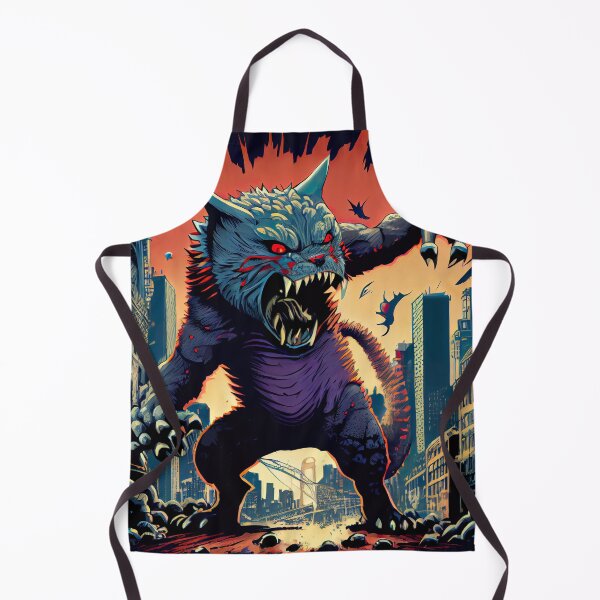 Item preview, Giant Angry blue Cat attacking a city designed and sold by KoolArtDistrict.