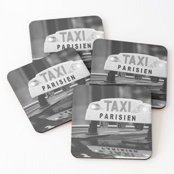 Item preview, Taxi Sign in Paris - Street Photography in Black and White designed and sold by CarolinaReina.