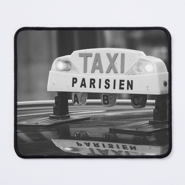 Item preview, Taxi Sign in Paris - Street Photography in Black and White designed and sold by CarolinaReina.