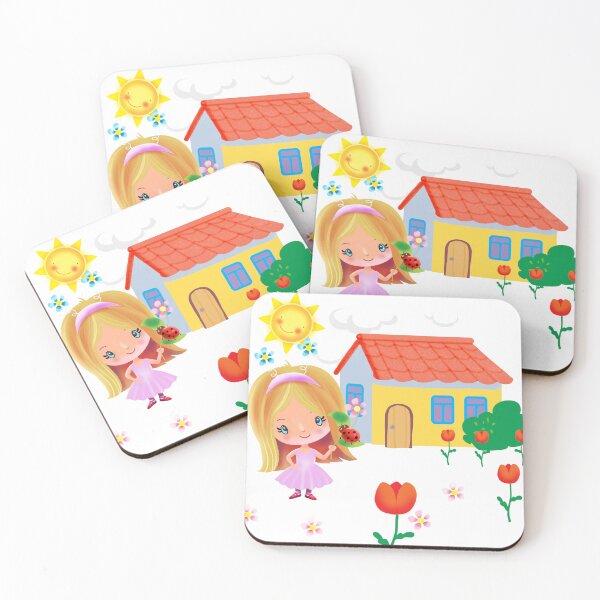 Item preview, Cartoon girl in a magic garden and house designed and sold by sonaadalian.
