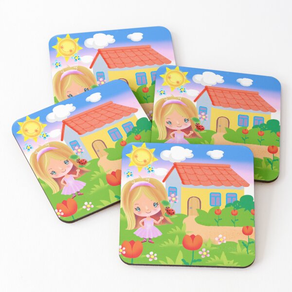 Item preview, Cartoon girl in a magic garden and house designed and sold by sonaadalian.