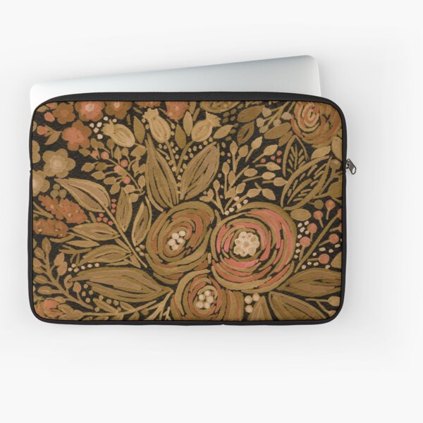 Item preview, Watercolor .Black brown floral pattern .  designed and sold by fuzzyfox.