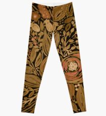 Watercolor .Black brown floral pattern . Leggings