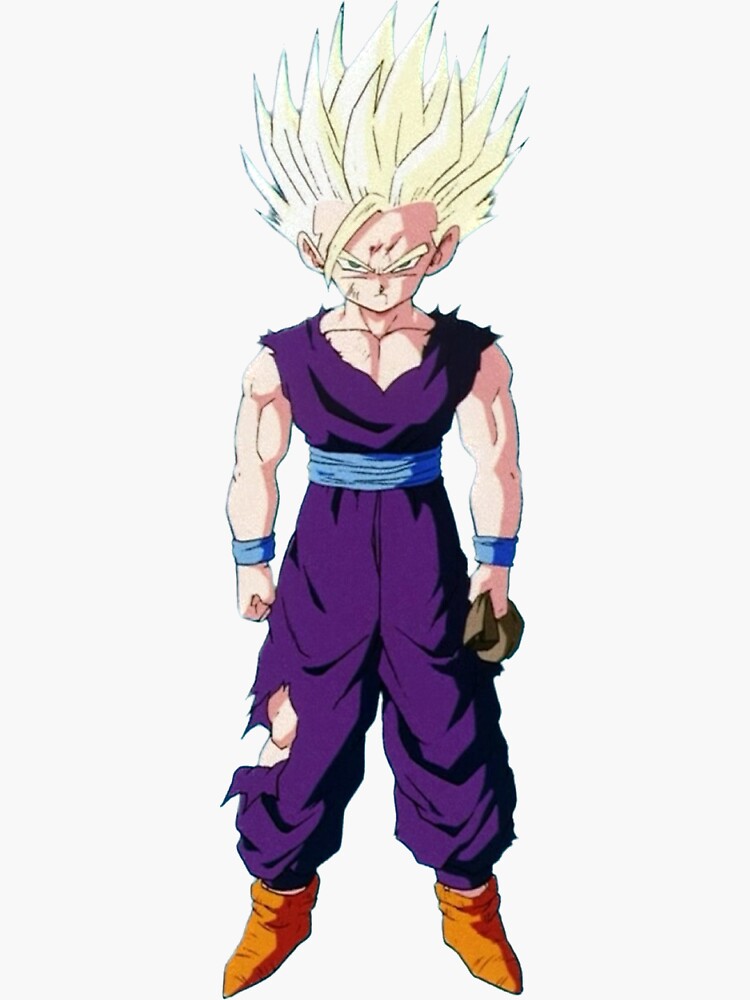 Dragon ball Z super saiyan 2 kid gohan anime print guy Sticker for Sale by  Gastrox