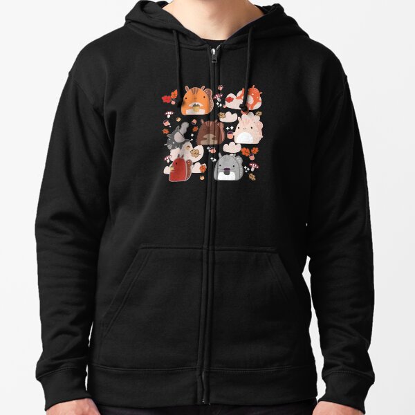 Kawaii Squirrels Zipped Hoodie