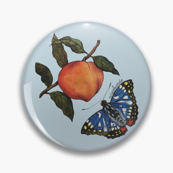 Item preview, Peach and leaves great purple emperor botanical illustration designed and sold by Wieskunde.