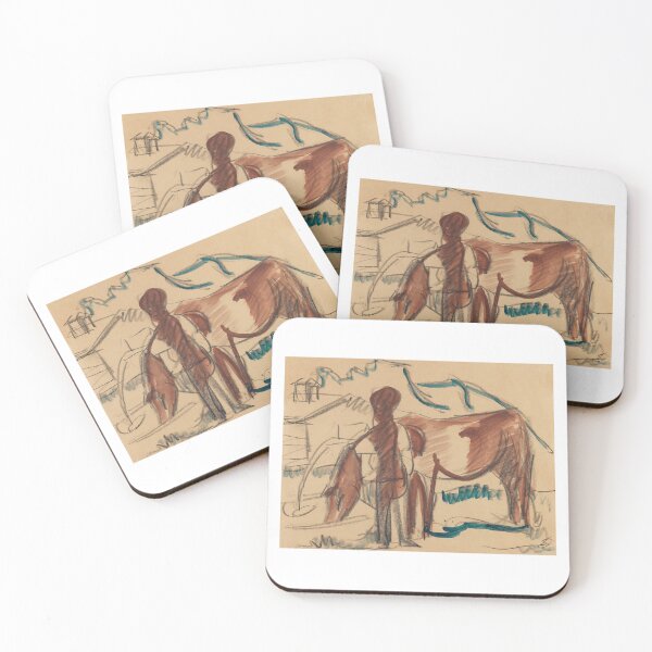 Item preview, Ernst Ludwig Kirchner  Bauer und trinkende Kuh Farmer and drinking cow designed and sold by TeeARTHY.