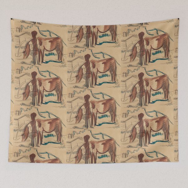 Item preview, Ernst Ludwig Kirchner  Bauer und trinkende Kuh Farmer and drinking cow designed and sold by TeeARTHY.