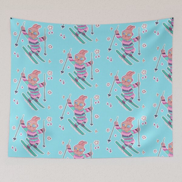 Item preview, Retro Ski Bunny - 80's Rabbit Skier designed and sold by UnicornCandyCas.