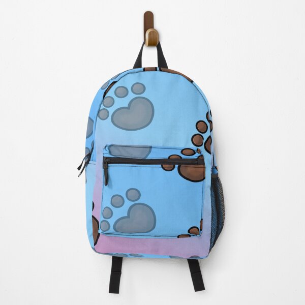 Item preview, pattern of brown dog footprints on a bluish background designed and sold by kitsuneins.