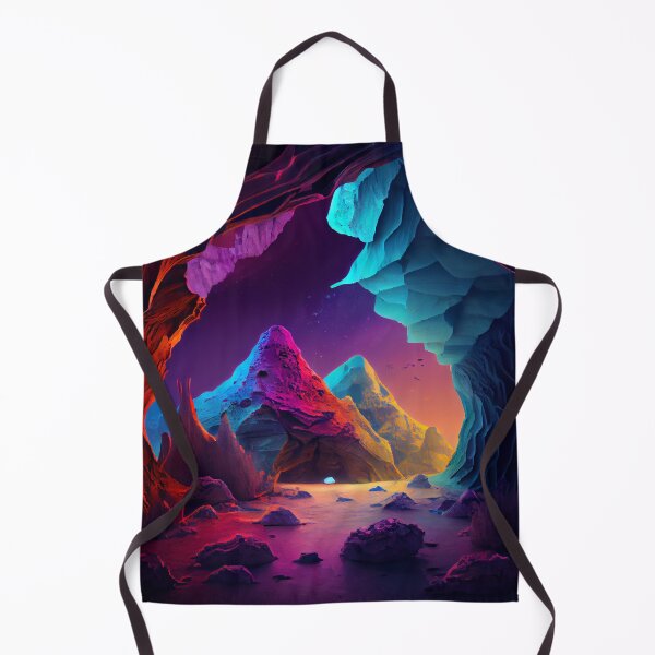 Artikelvorschau, Colorful Dusk View Outside Alien Cave Digital Painting entworfen und verkauft von CodeAndColors.