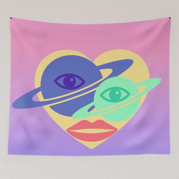 Item preview, Saturn ring heart pattern modern design pink designed and sold by Bakkia.