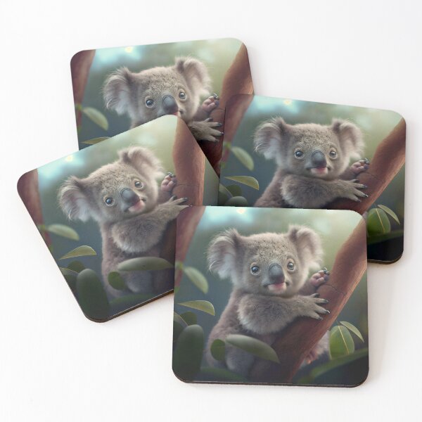 Item preview, Cute Baby Koala on Tree Branch Digital Painting designed and sold by CodeAndColors.