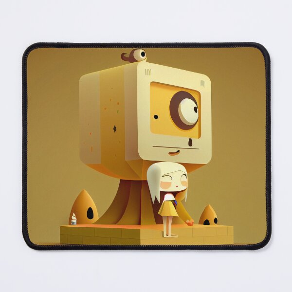 Item preview, Cute Flat Cartoon Girl with Monster Television Digital Painting designed and sold by CodeAndColors.