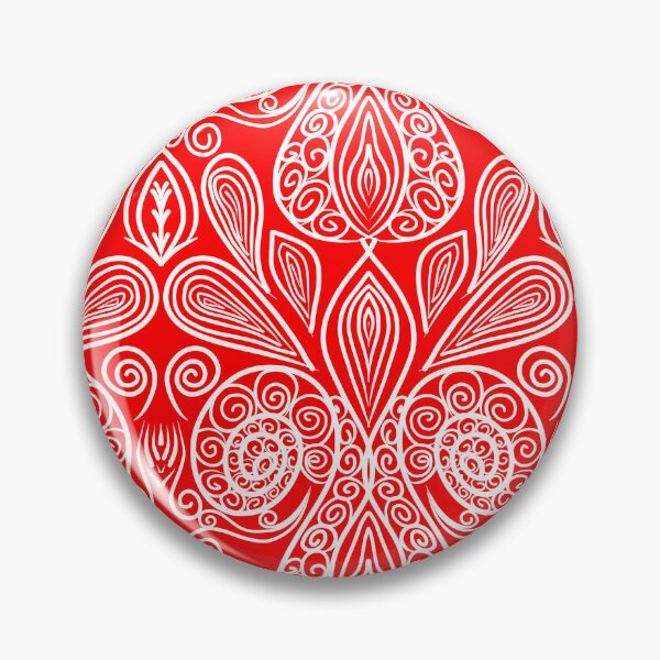Item preview, Beautiful Free-Hand Red And White Floral Pattern designed and sold by patternologyy.