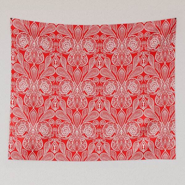 Item preview, Beautiful Free-Hand Red And White Floral Pattern designed and sold by patternologyy.