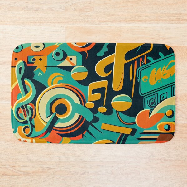 Item preview, Vintage Music and Radio Pattern Digital Painting designed and sold by CodeAndColors.