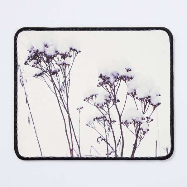 Item preview, Snowy dry grass cloudy landscape | Grass with snow winter monochrome photography designed and sold by lausn.