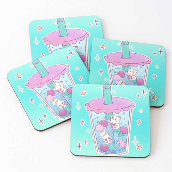 Item preview, Boba Tea MerCats - Anime Kawaii Bubble Tea designed and sold by UnicornCandyCas.