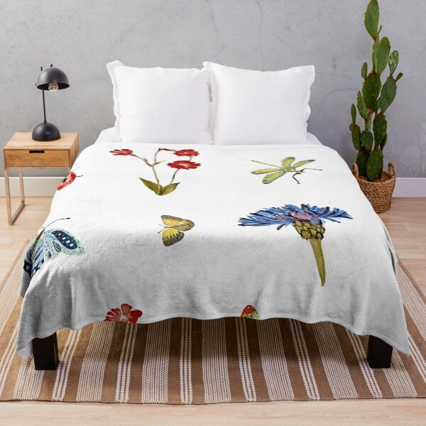 Artikelvorschau, Insect flower daisy colorful pattern a watercolor entworfen und verkauft von Yana Mustafina | Boho Soulful Designs.