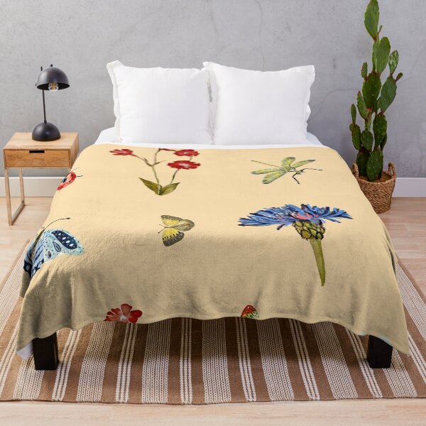 Artikelvorschau, Insect flower daisy colorful pattern a watercolor peach entworfen und verkauft von Yana Mustafina | Boho Soulful Designs.