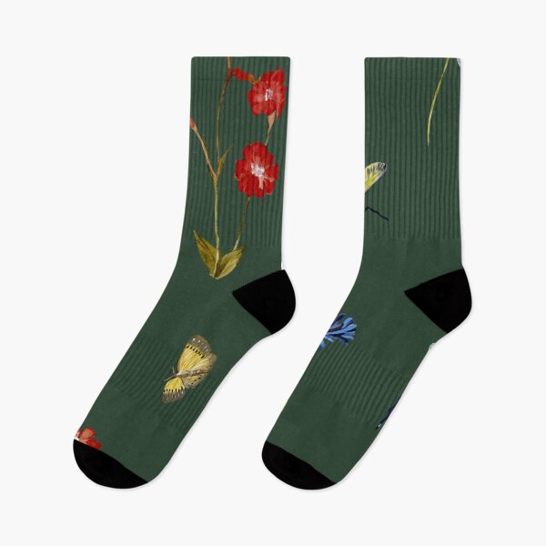 Item preview, Insect flower daisy colorful pattern a watercolor green designed and sold by Yana Mustafina | Boho Soulful Designs.