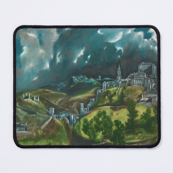 Item preview, View of Toledo, El Greco, By Domenikos Theotokopoulos: Painting Artwork Enhanced For Brighter Colors designed and sold by MonochromaKey.