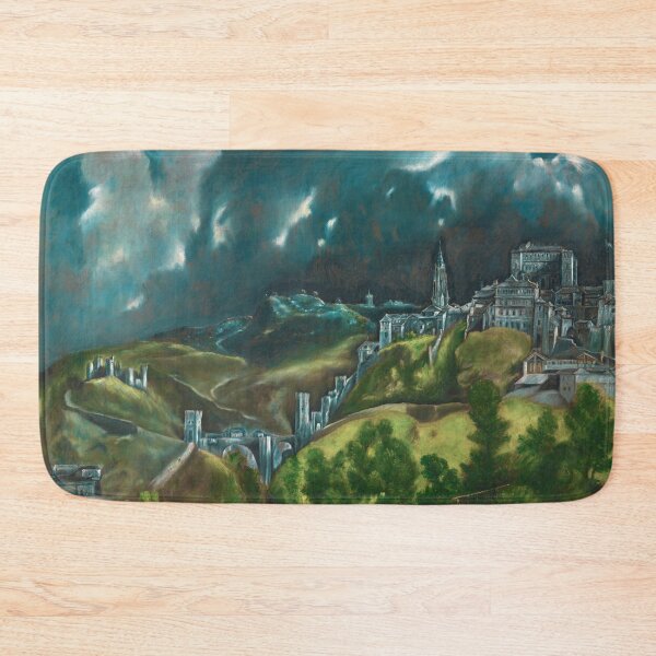 Item preview, View of Toledo, El Greco, By Domenikos Theotokopoulos: Painting Artwork Enhanced For Brighter Colors designed and sold by MonochromaKey.