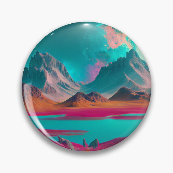 Artikelvorschau, Beautiful View of Moon and Alien Planet Landscape Digital Painting entworfen und verkauft von CodeAndColors.