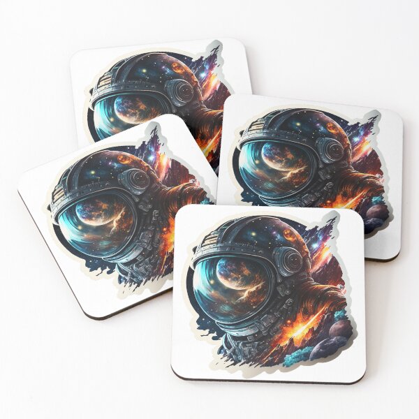 Item preview, Astronaut in space, colorful planets, galaxy designed and sold by MarcGugDesigns.