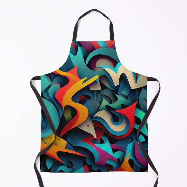 Aperçu de l'œuvre Modern Flat Urban Graffiti Pattern Digital Painting créée et vendue par CodeAndColors.