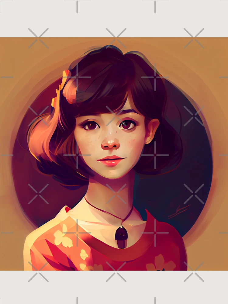 Thumbnail 6 von 6, Premium Oversized Pullover, Flat Cartoon of Young Female Character Digital Painting designt und verkauft von CodeAndColors.