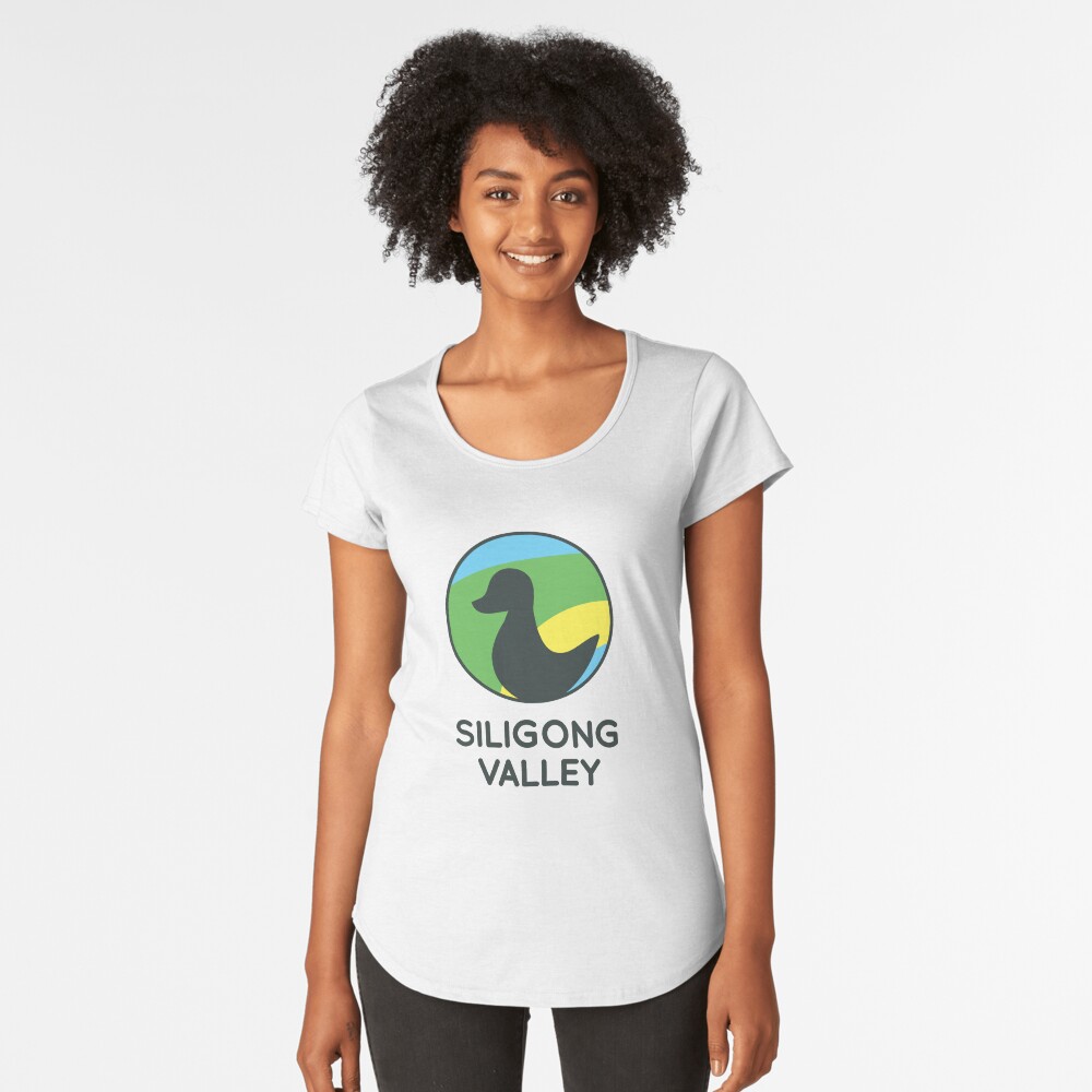 Siligong Valley logo w/text black Premium Scoop T-Shirt