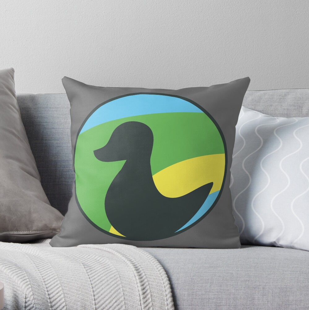 Siligong Valley logo w/text black Throw Pillow