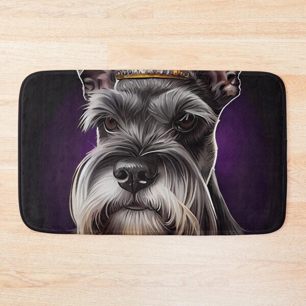 Item preview, Magnificient Flat Cartoon Schnazuer on Purple Digital Painting designed and sold by CodeAndColors.