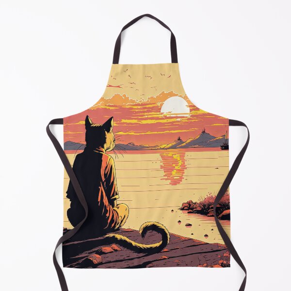 Artikelvorschau, Katze, die den Sonnenuntergang betrachtet entworfen und verkauft von Chillapy.