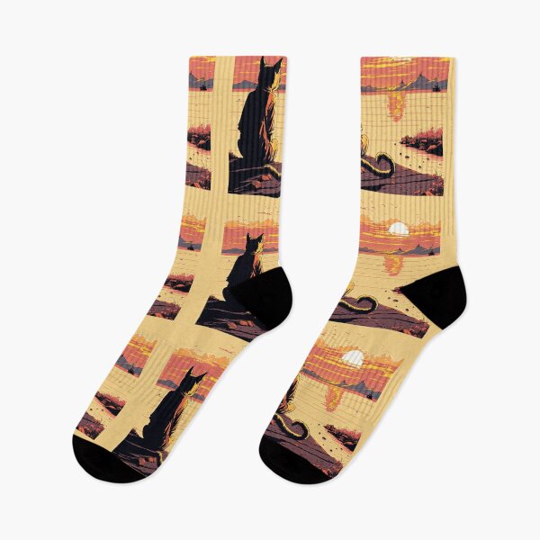 Item preview, cat looking at sunset designed and sold by Chillapy.