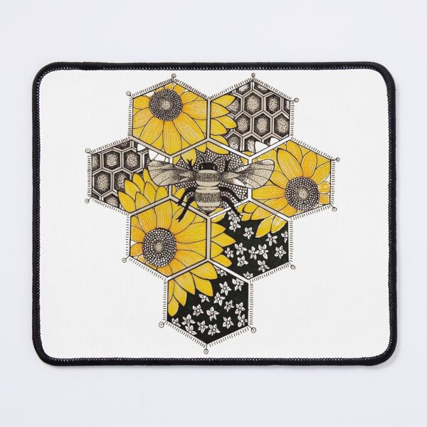 Item preview, Bumblebee Honeycomb Sunflowers designed and sold by FortuneCookieTs.
