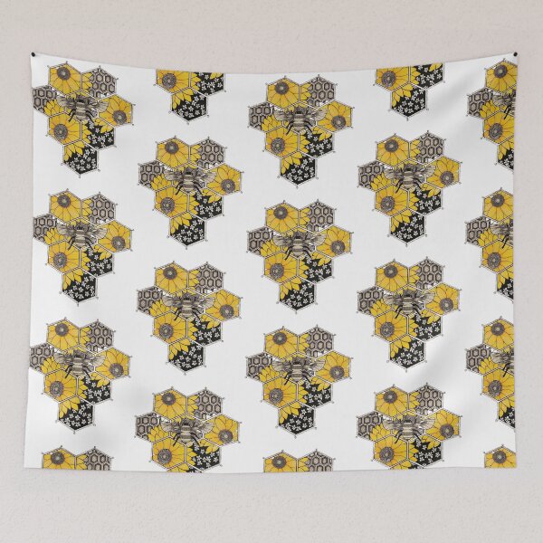Item preview, Bumblebee Honeycomb Sunflowers designed and sold by FortuneCookieTs.