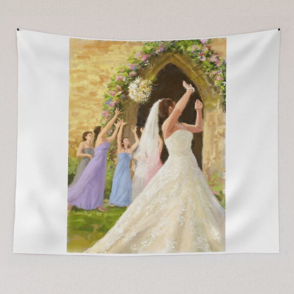 Item preview, Bride tossing the bouquet designed and sold by Daniel Rodgers.