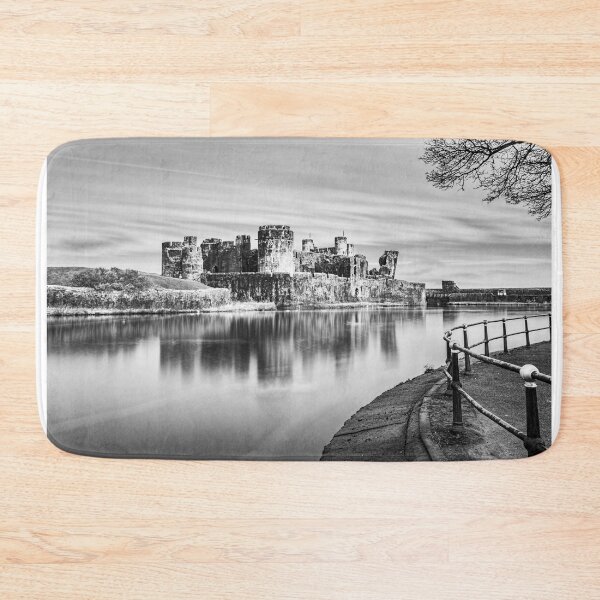Item preview, Caerphilly Castle Monochrome designed and sold by Steve Purnell Photography.