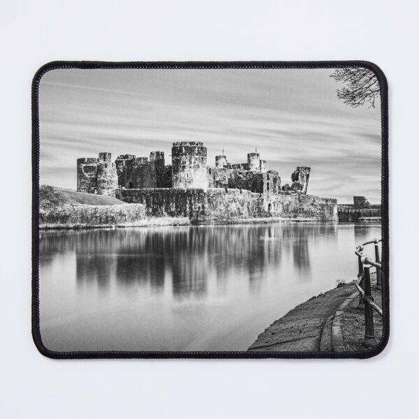 Item preview, Caerphilly Castle Monochrome designed and sold by Steve Purnell Photography.